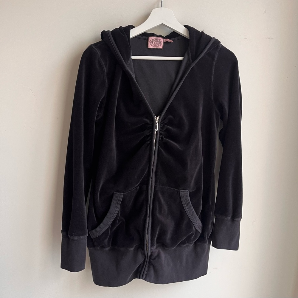 Vintage Juicy Couture Rouched Zip-Up Hoodie Velor